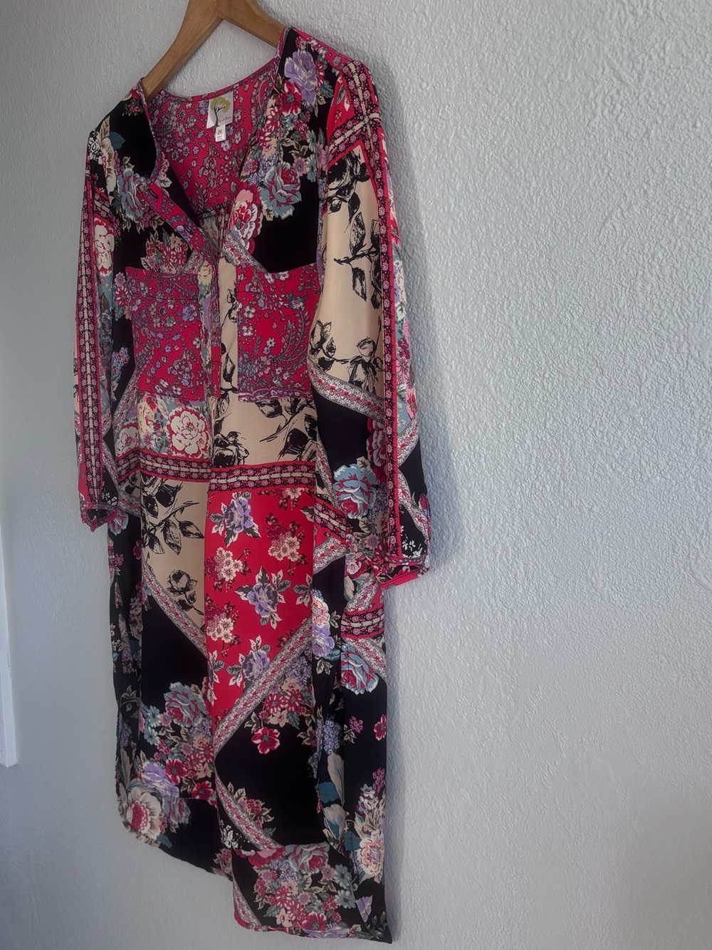 Anthro fig and flower Boho Floral Paisley Patchwork Tunic Dress Size M - Picture 4 of 7
